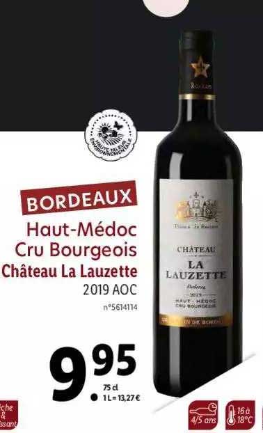 bordeaux haut-médoc cru bourgeois château la lauzette 2019 aoc