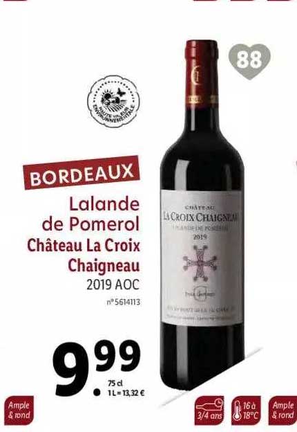 bordeaux lalande de pomerol château la croix chaigneau 2019 aoc
