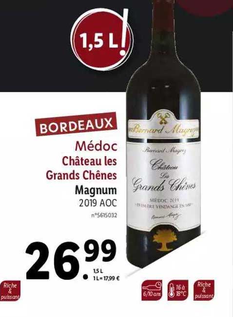 bordeaux médoc château les grands chênes magnum 2019 aoc