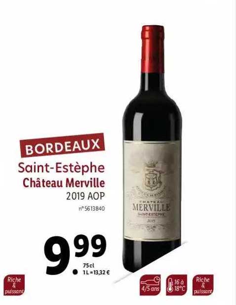 bordeaux saint-estèphe château merville 2019 aop