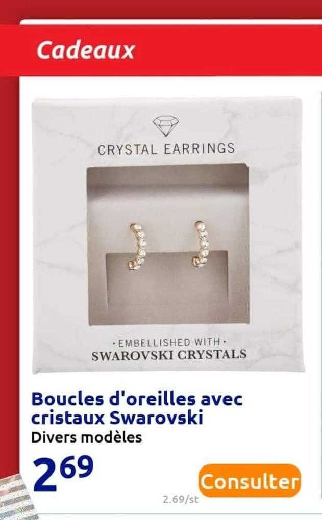 boucles d'oreilles avec cristaux swarovski