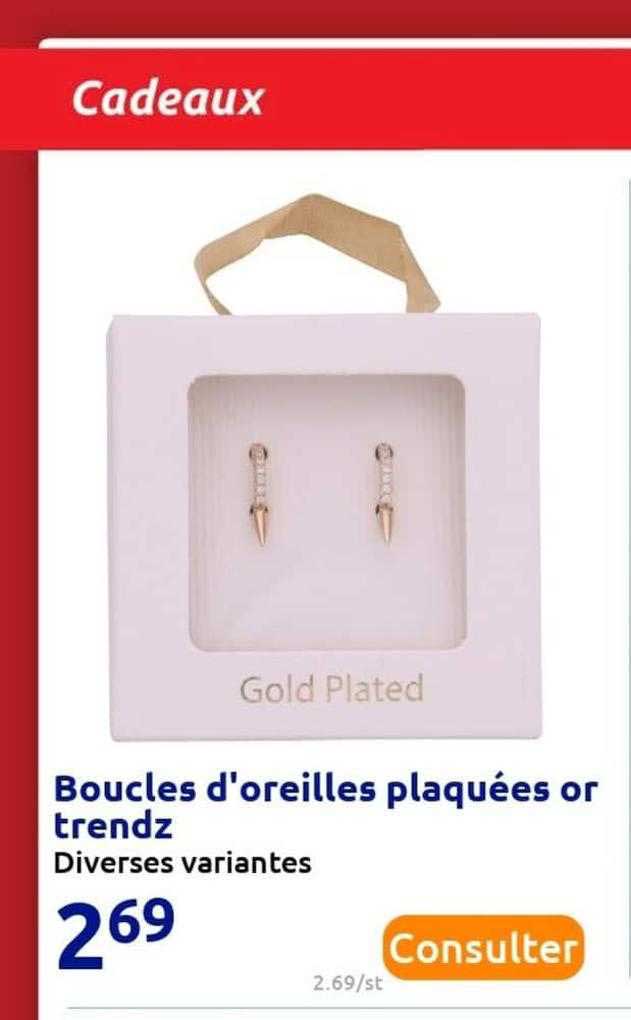 boucles d'oreilles plaquées or trendz