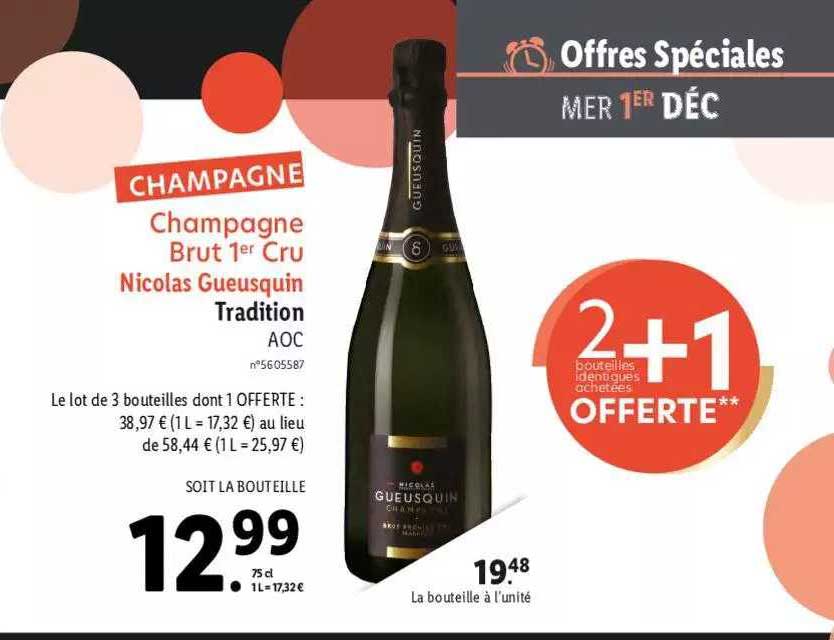 Champagne Brut 1er Cru Nicolas Gueusquin Tradition Aoc