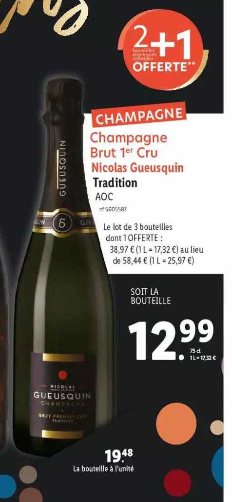 champagne brut 1er cru nicolas gueusquin tradition aoc