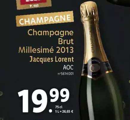 champagne brut millesimé 2013 jacques lorent aoc