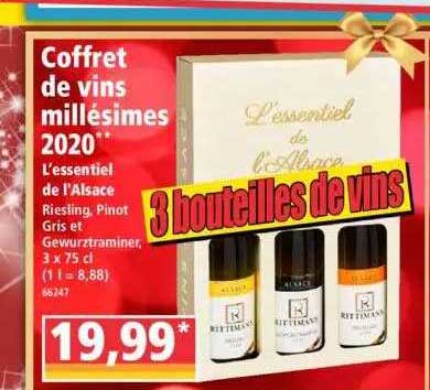 coffret de vins millésimes 2020 l'essentiel de l'alsace