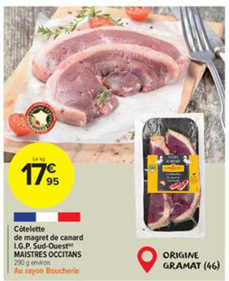 côtelette de magret de canard i.g.p. sud-ouest maistres occitans