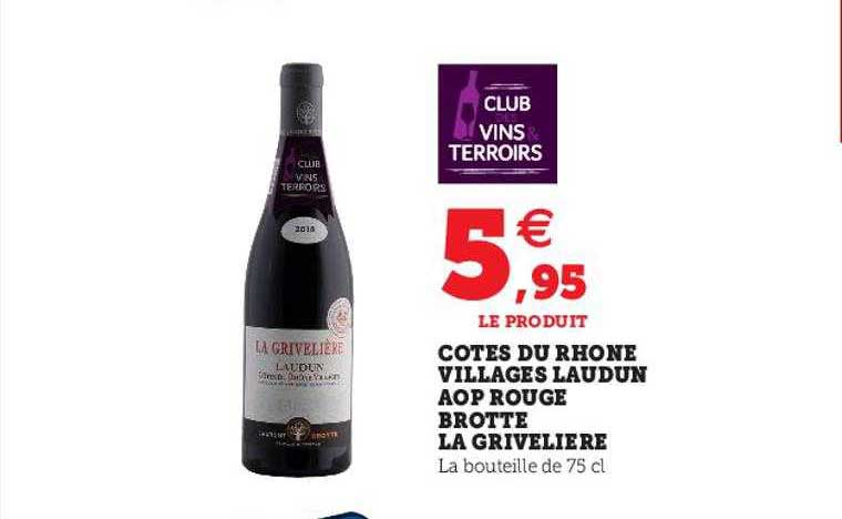 côtes du rhône villages laudun aop rouge brotte la grivelière