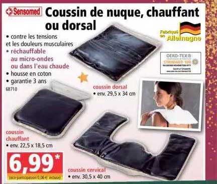 coussin de nuque, chauffant ou dorsal sensomed