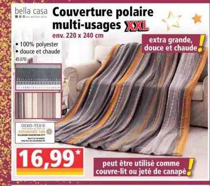 couverture polaire multi-usages bella casa