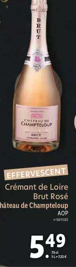 crémant de loire brut rosé château de champteloup