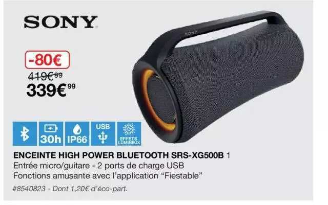 enceinte high power bluetooth srs-xg500b sony
