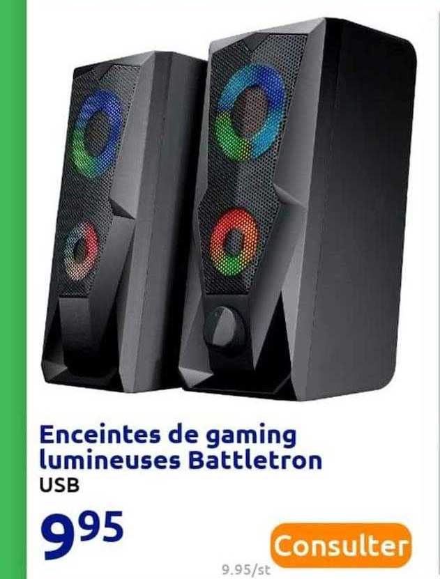 enceintes de gaming lumineuses battletron