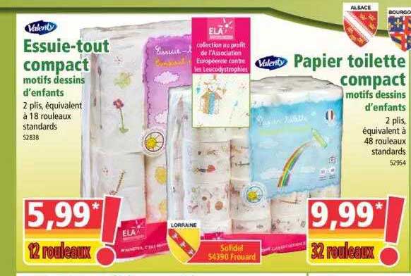 essuie-tout compact motifs dessins d'enfants valenty, papier toilette compact motifs dessins d'enfants