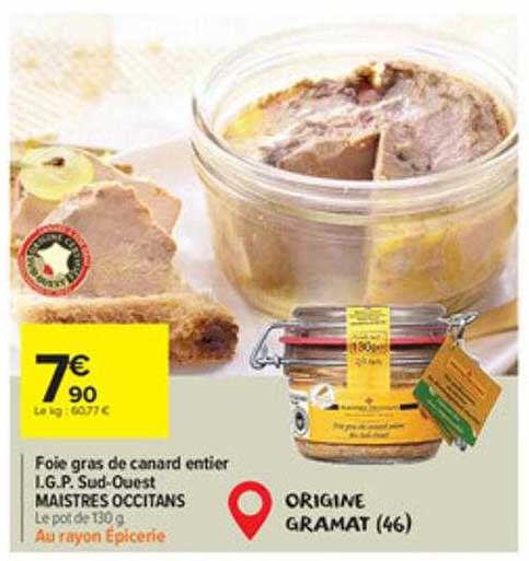 foie gras de canard entier i.g.p. sud-ouest maistres occitans