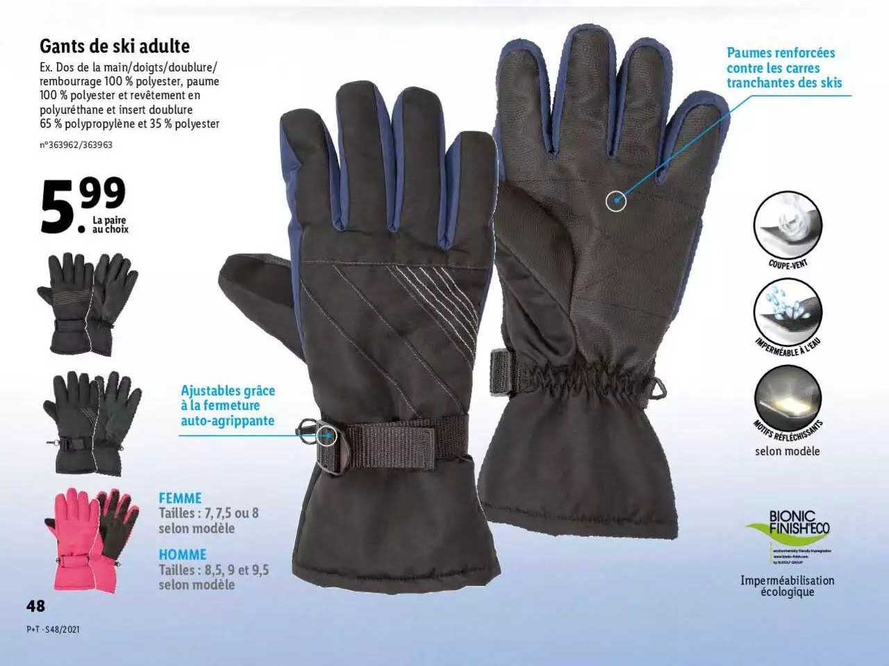 gants de ski adulte