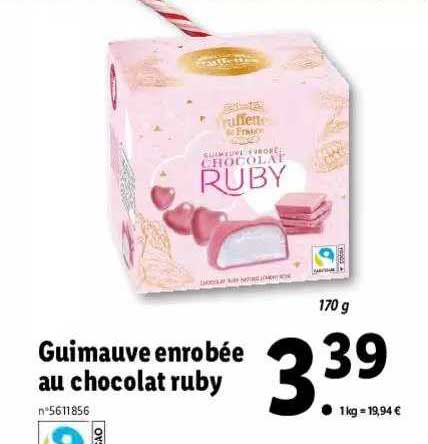 guimauve enrobée au chocolat ruby