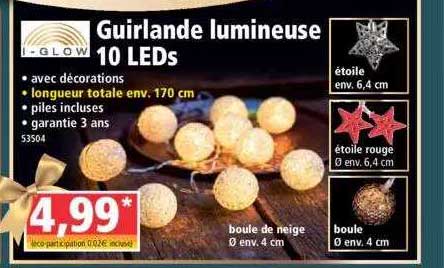 guirlande lumineuse 10 leds i-glow