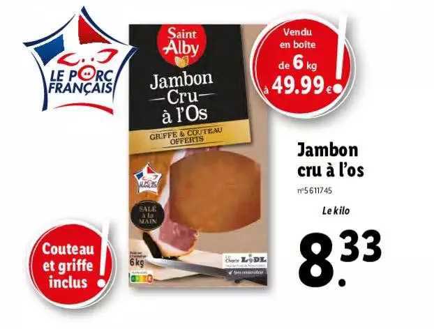 jambon cru à l'os saint alby