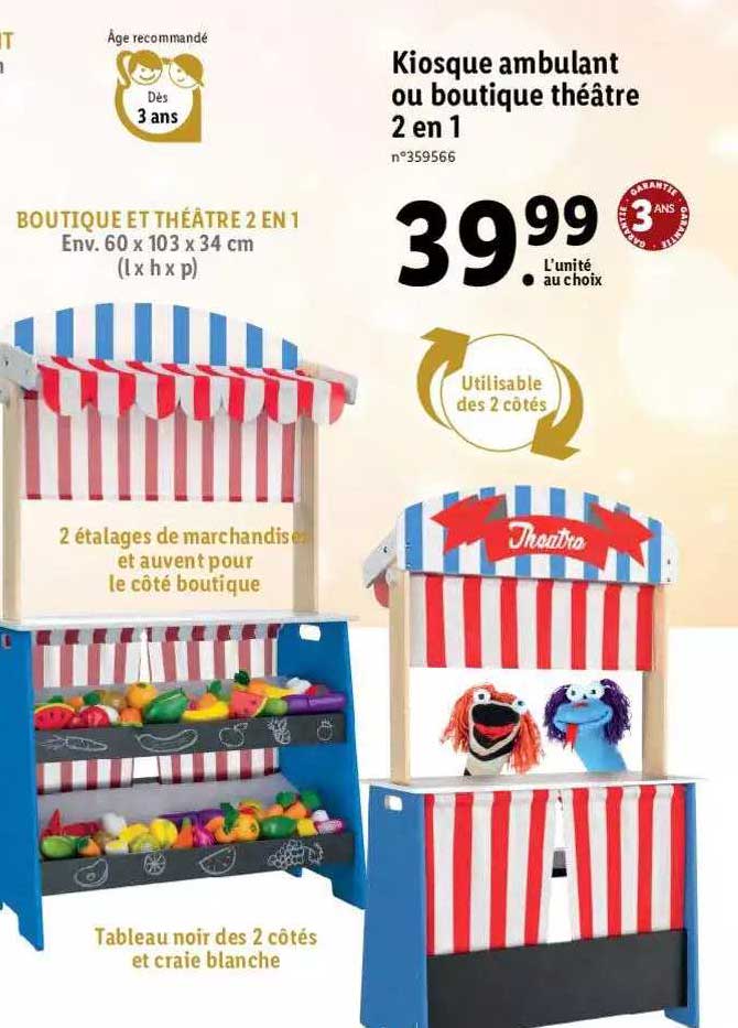 kiosque ambulant ou boutique théâtre 2 en 1