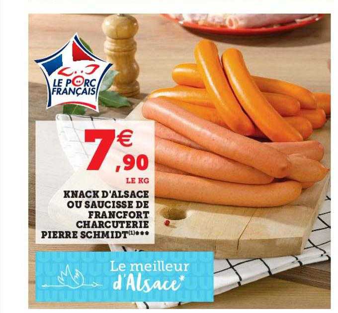knack d'alsace ou saucisse de francfort charcuterie pierre schmidt