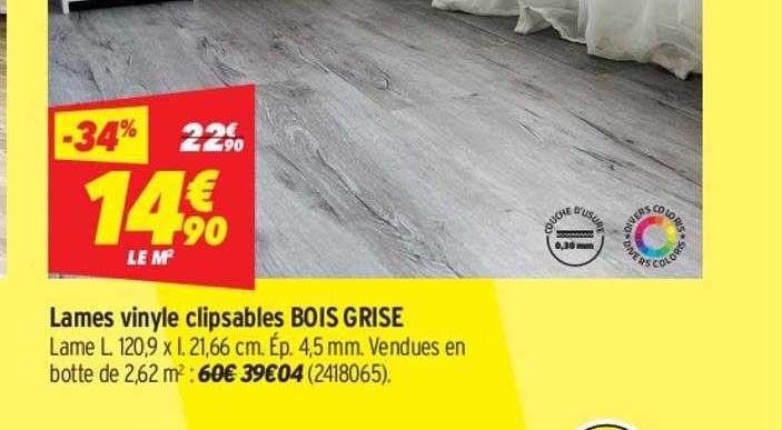 lames vinyle clipsables bois grise