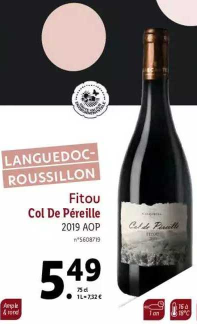 languedoc-roussillon fitou col de péreille 2019 aop