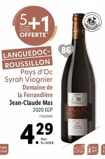 languedoc roussillon pas d'oc syrah viognier domaine de la ferrandière jean-claude mas 2020 igp