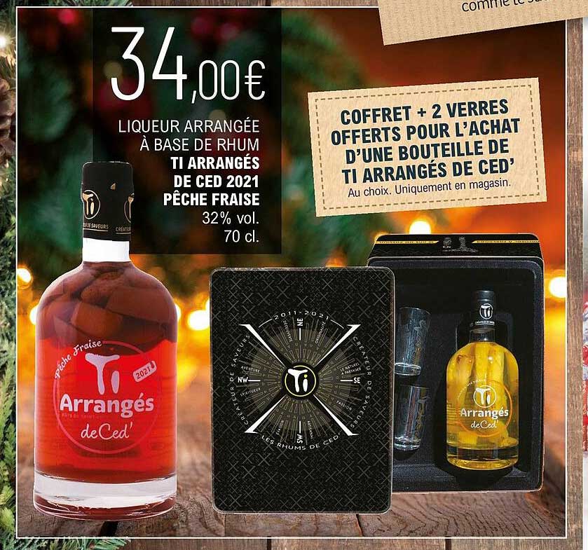 liqueur arrangée à base de rhum ti arrangés de ced 2021 pêche fraise