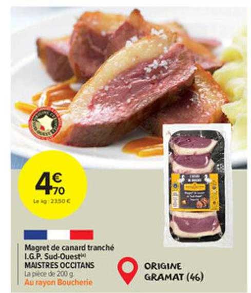 magret de canard tranché i.g.p. sud-ouest maistres occitans