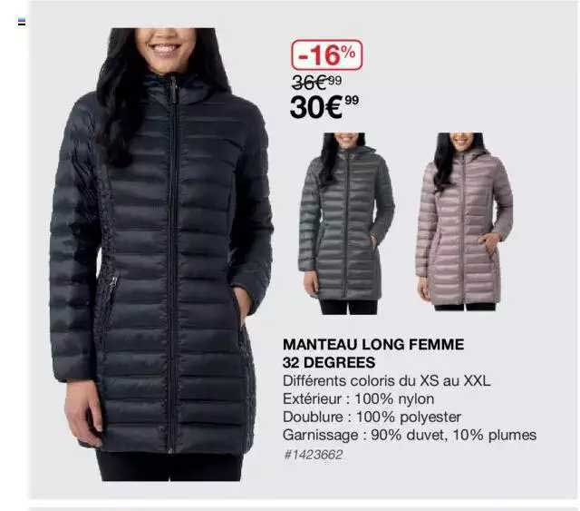 Manteau Long Femme 32 Dégrées