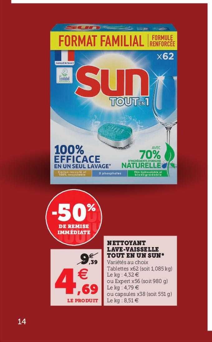 Nettoyant Lave-vaisselle Tout En Un Sun