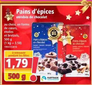 pains d'épices enrobés de chocolat