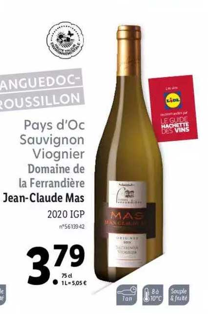 pays d'oc sauvignon viognier domane de la ferrandière jean claude mas