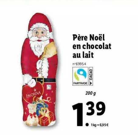 père noël en chocolat au lait