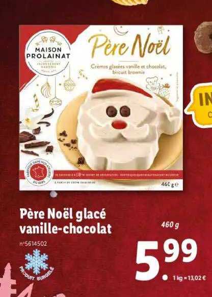 père noël glacée vanille-chocolat