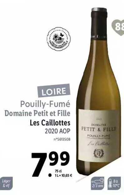 pouilly-fumé domaine petit et fille les caillottes 2020 aop