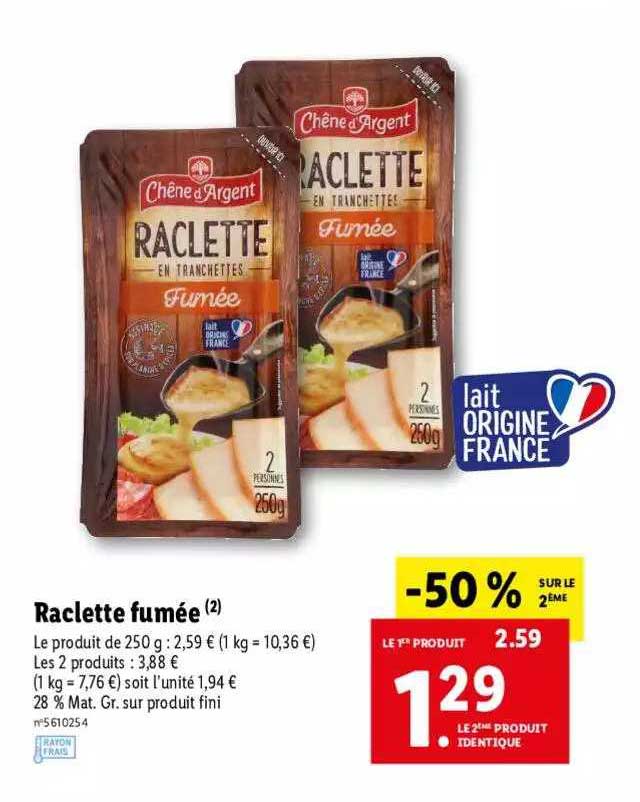 raclette fumée chêne d'argent