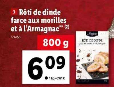 rôti de dinde farce aux morilles et à l'armagnac