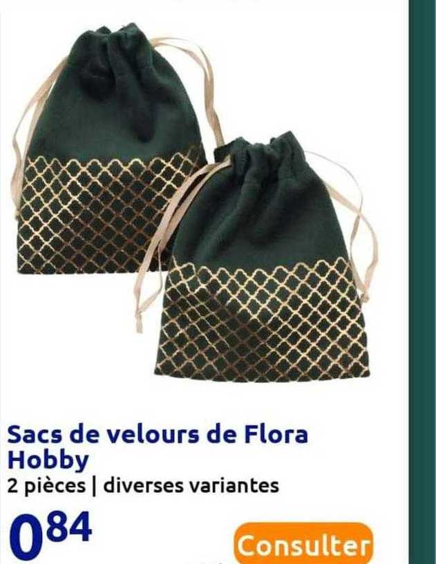 sacs de velours de flora hobby