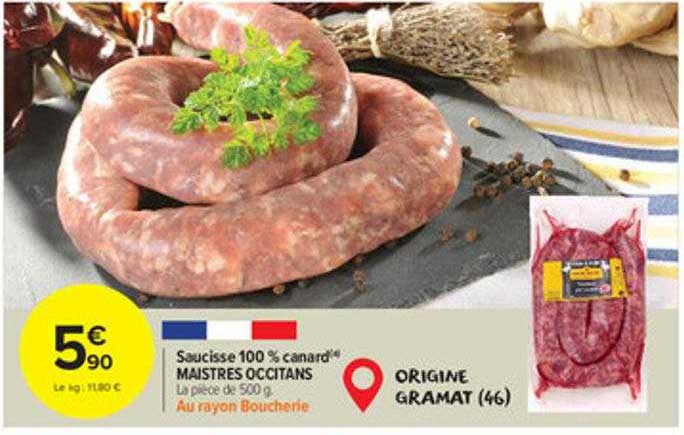 saucisse 100% canard maistres occitans