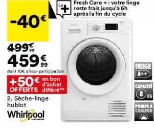 sèche-linge hublot whirlpool