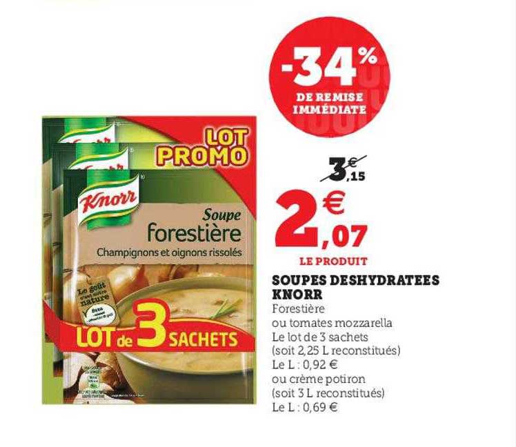 soupes déshydratées