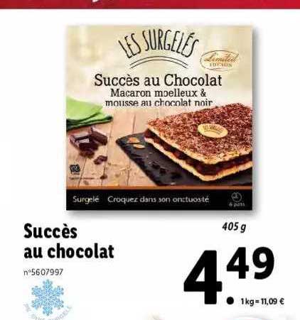 succès au chocolat les surgelés