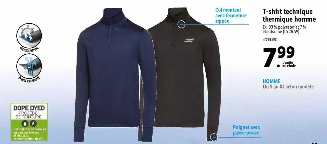 t-shirt technique thermique homme