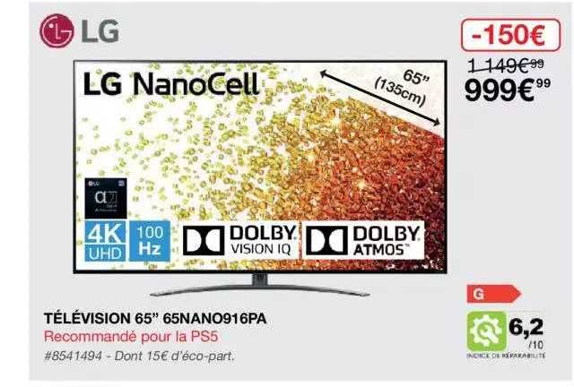 télévision 65" 65nano916pa lg