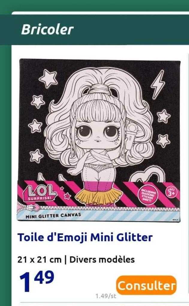 toile d'emoji mini glitter