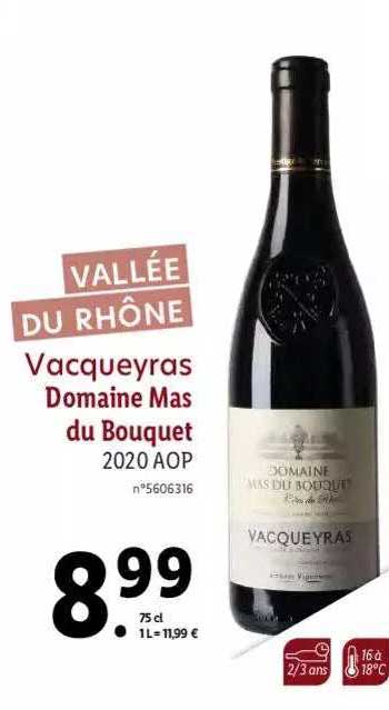 vallée du rhône vacqueyras domaine mas du bouquet 2020 aop