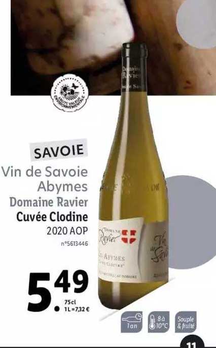 vin de savoie abymes domaine ravier cuvé clodine 2020 aop