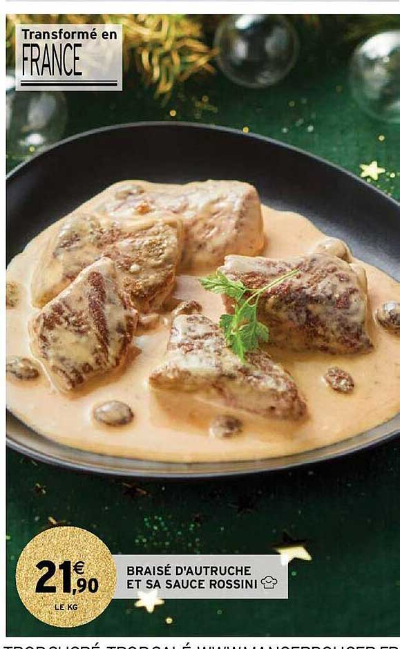 braisé d'autruche et sa sauce rossini